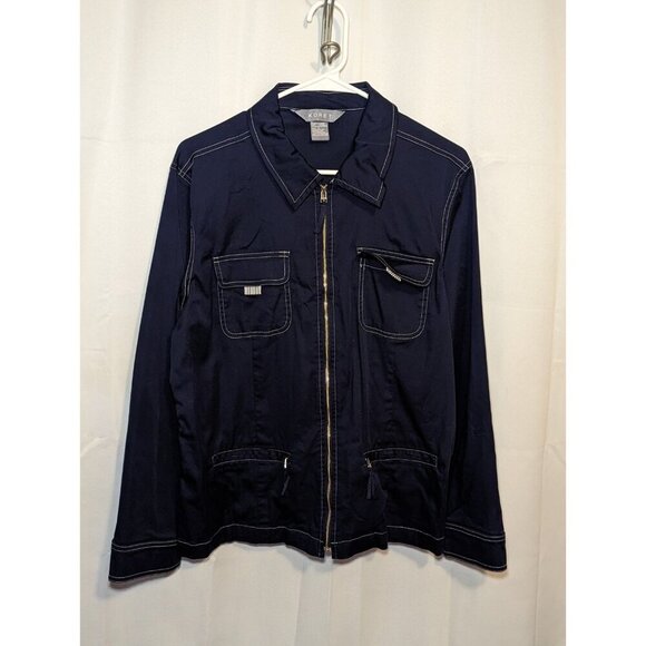 Koret Women's Size Large Full Zip Denim Wash Color Jacket - Picture 1 of 10